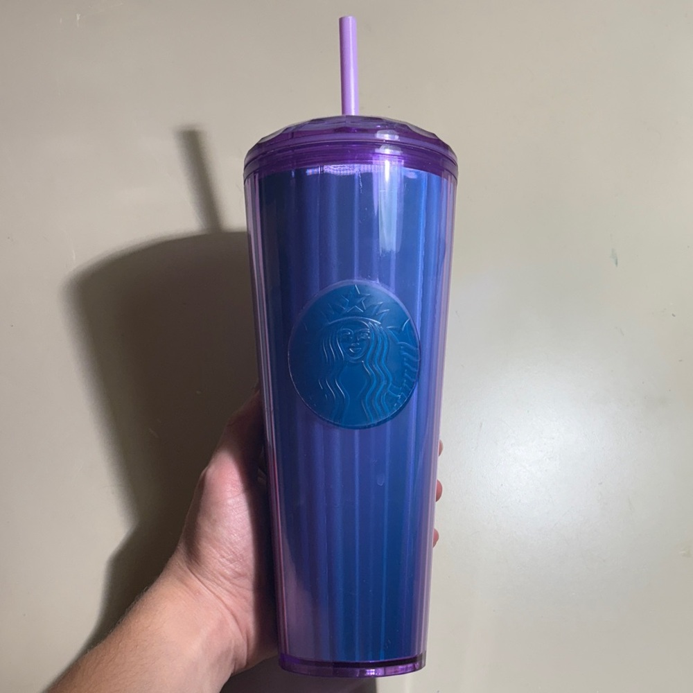Starbucks Iridescent Purple Tumbler with Straw